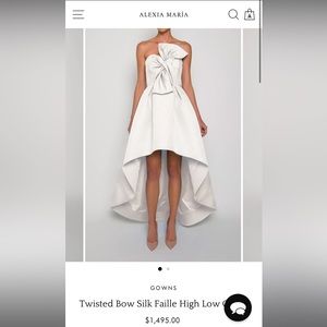 Alexia Maria Twisted Bow Silk Faille High Low Gown
Size 2